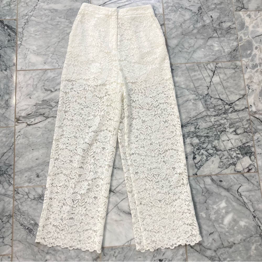 ZARA White Cropped Lace Pants - Picture 3 of 15